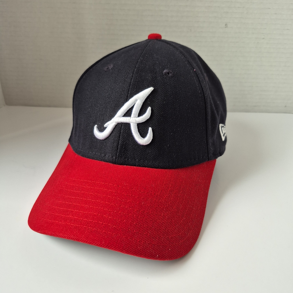Atlanta Braves Hat Cap Hook And Loop Strap Back Blue New Era MLB Baseball Mens